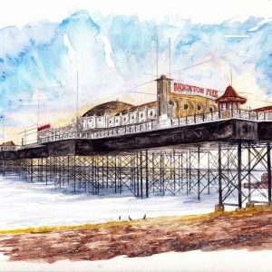 Brighton Pier sun setting